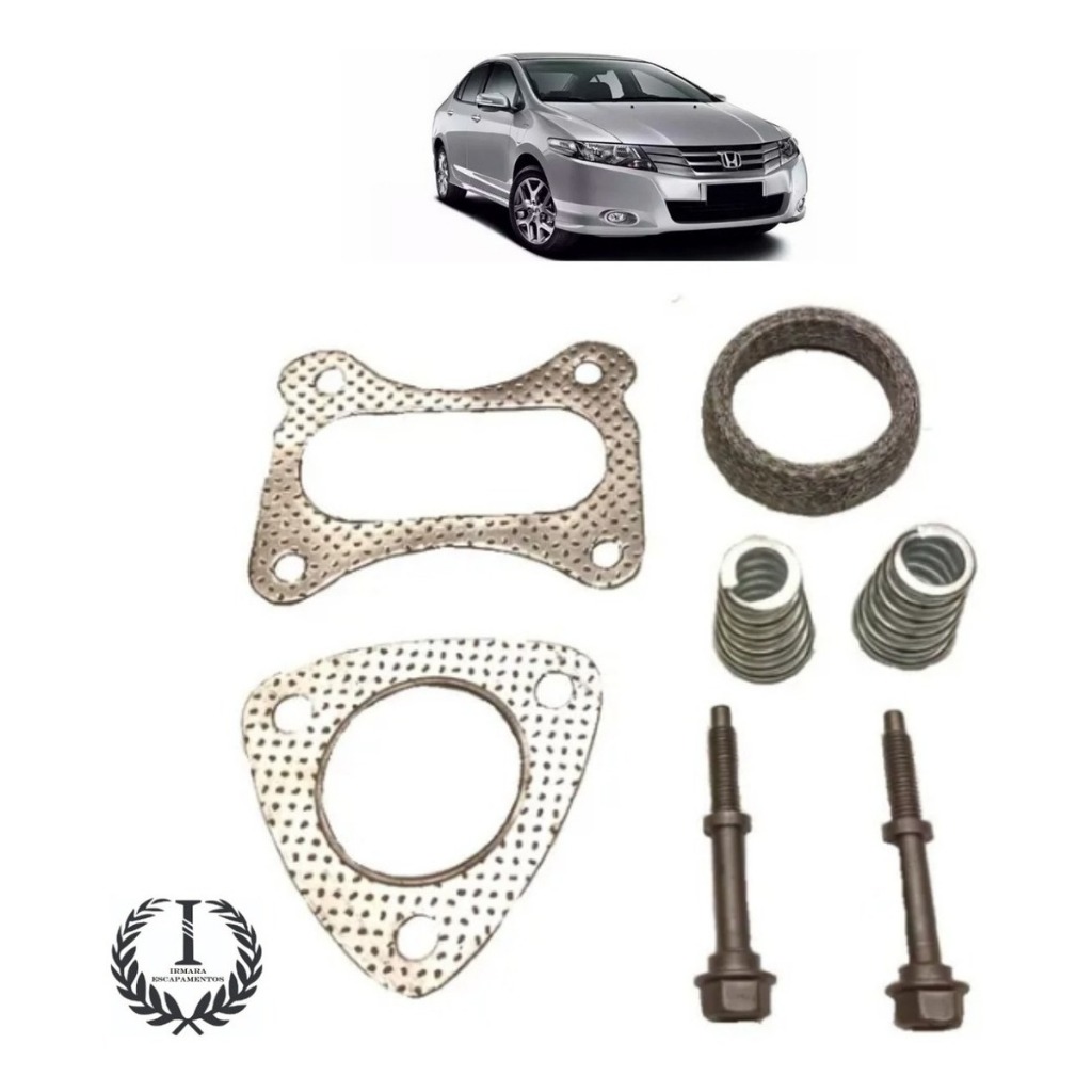 Kit Anel Vedação Dt + 2 Junta Escapamento Honda City 2009...
