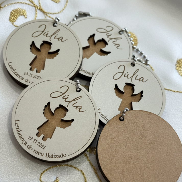 Lembrancinha Personalizada Batismo Kit Chaveiro Com Nome E Data Batizado Presente Para Padrinhos Família