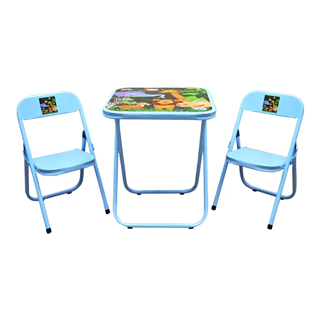 Conjunto De Mesa Infantil Floresta Com 2 Cadeiras Utilaço Rosa / Azul