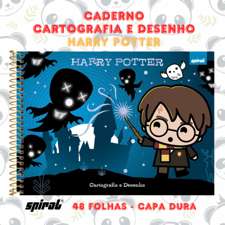 Caderno Cartografia e Desenho Capa Dura Harry Potter 48 folhas | Spiral