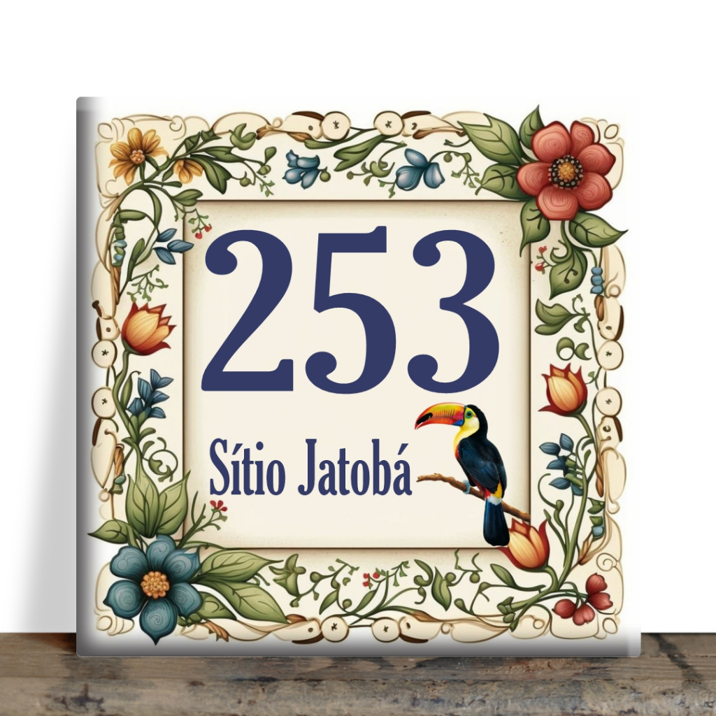 Azulejo Número de Casa Personalizado e Nome da Rua e Número Placa para Muro Número Residencial 9
