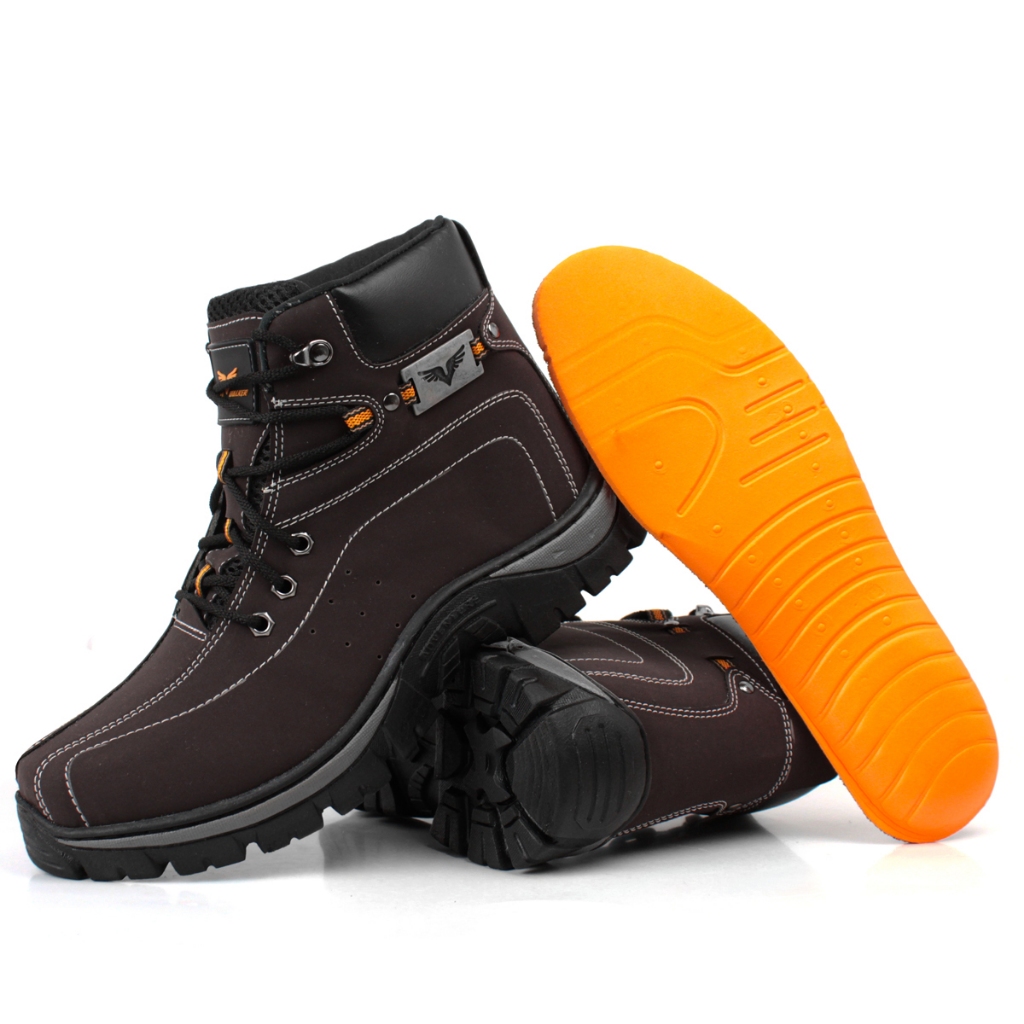 Bota Botina Adventure Masculino Coturno Palmilha Gel PU Trilha Trabalho Resistente Confortável