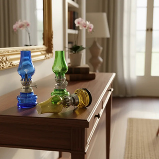 Kit 3 Mini lamparina de vidro para enfeite decoração. em Oferta na Shopee