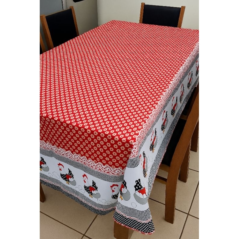 Toalha Forro de mesa em oxford Premium importado 10,6 e 4 cadeiras estampado luxo em Oferta na Shopee