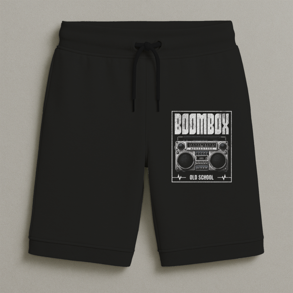 Bermuda Moletom Masculina Infantil Estampada BoomBox Conforto Streetwear Do Tamanho 8 Ao 16