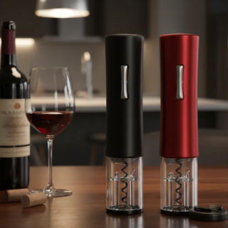 Abridor De Garrafas Saca Rolhas Elétrico Automático Com Acabamento Em Acrílico E Cortador de Lacre em Oferta na Shopee