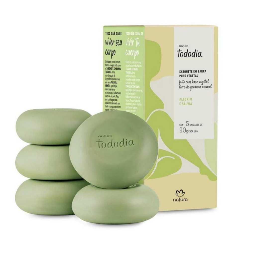 SABONETES NATURA TODO DIA CAIXA COM 5 UNIDADES OU KIT COM 3 CAIXAS em Oferta na Shopee