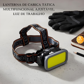 Lanterna de cabeça recarregável robusta e durável ideal para aventuras ao ar livre pesca e trabalho À prova d'água em Oferta na Shopee