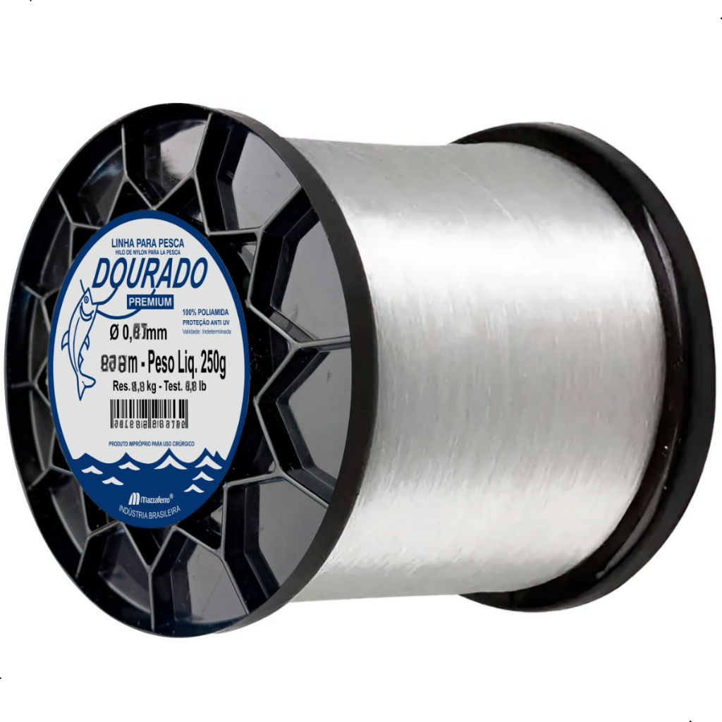 Linha Pesca Dourado Premium 250 Gramas Nylon Monofilamento Mazzaferro Carretel Bobina Várias Bitolas/Medidas em Oferta na Shopee