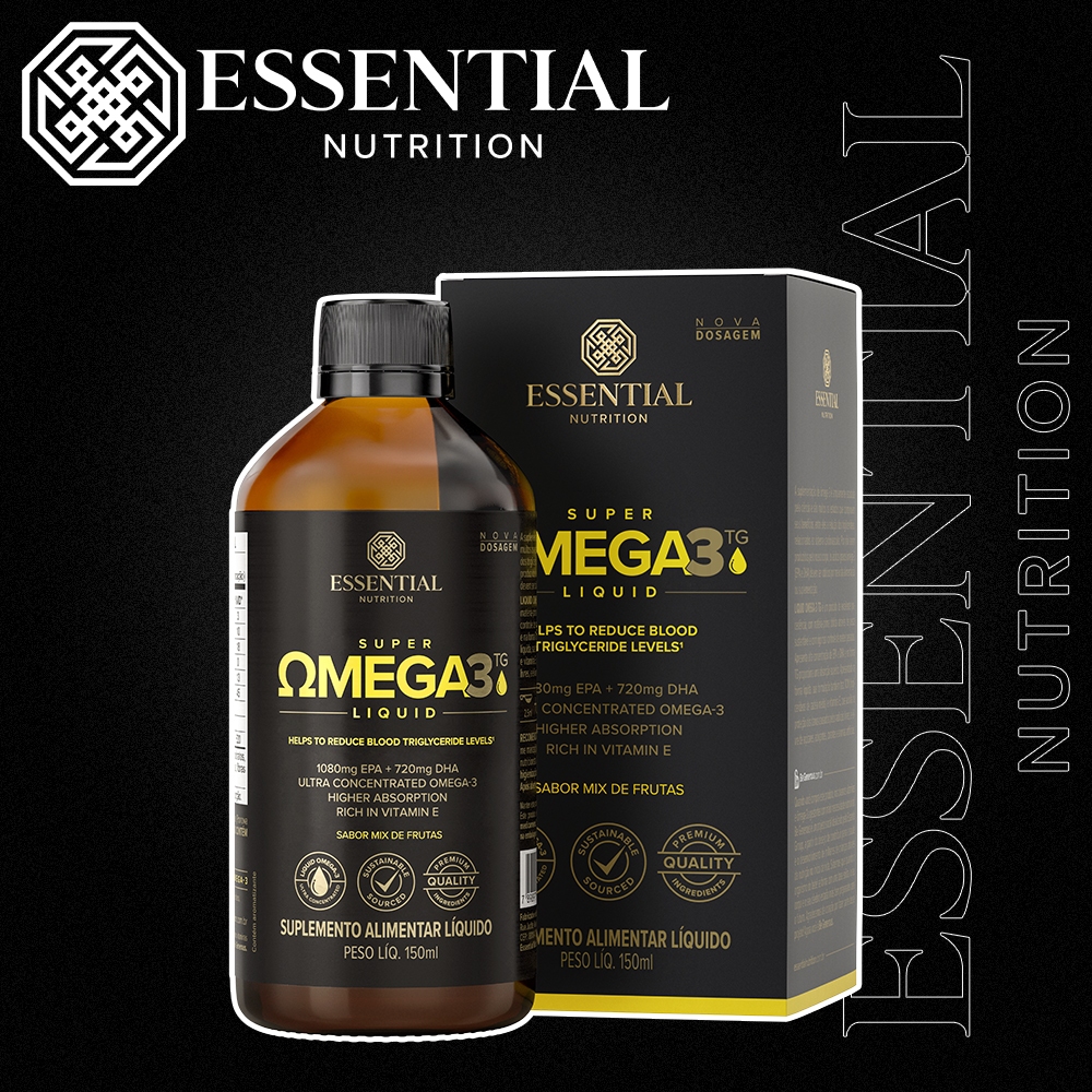 Super Ômega-3 TG Liquid (150ml) Essential Nutrition em Oferta na Shopee