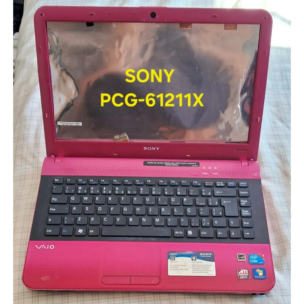 Carcaça Sony Vaio Pcg 61211x Rosa Rosa-chiclete S/teclado