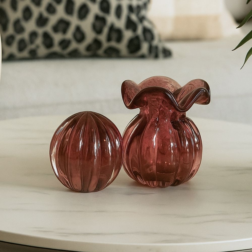 Trouxinha E Bola Murano Decorativa Centro De Mesa Enfeite Escritório Recepção
