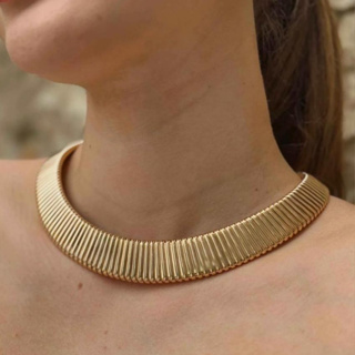 Colar Choker Largo Anatômico com Design Moderno | Sofisticação e Poder em Cada Detalhe - Chok310 em Oferta na Shopee