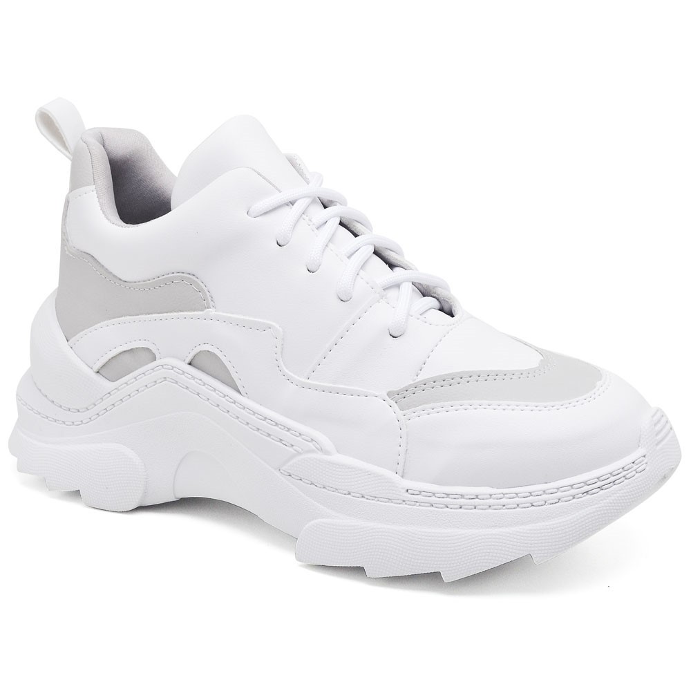 Tênis Feminino Tratorado Sneaker Chunky Com Cadarço Extra