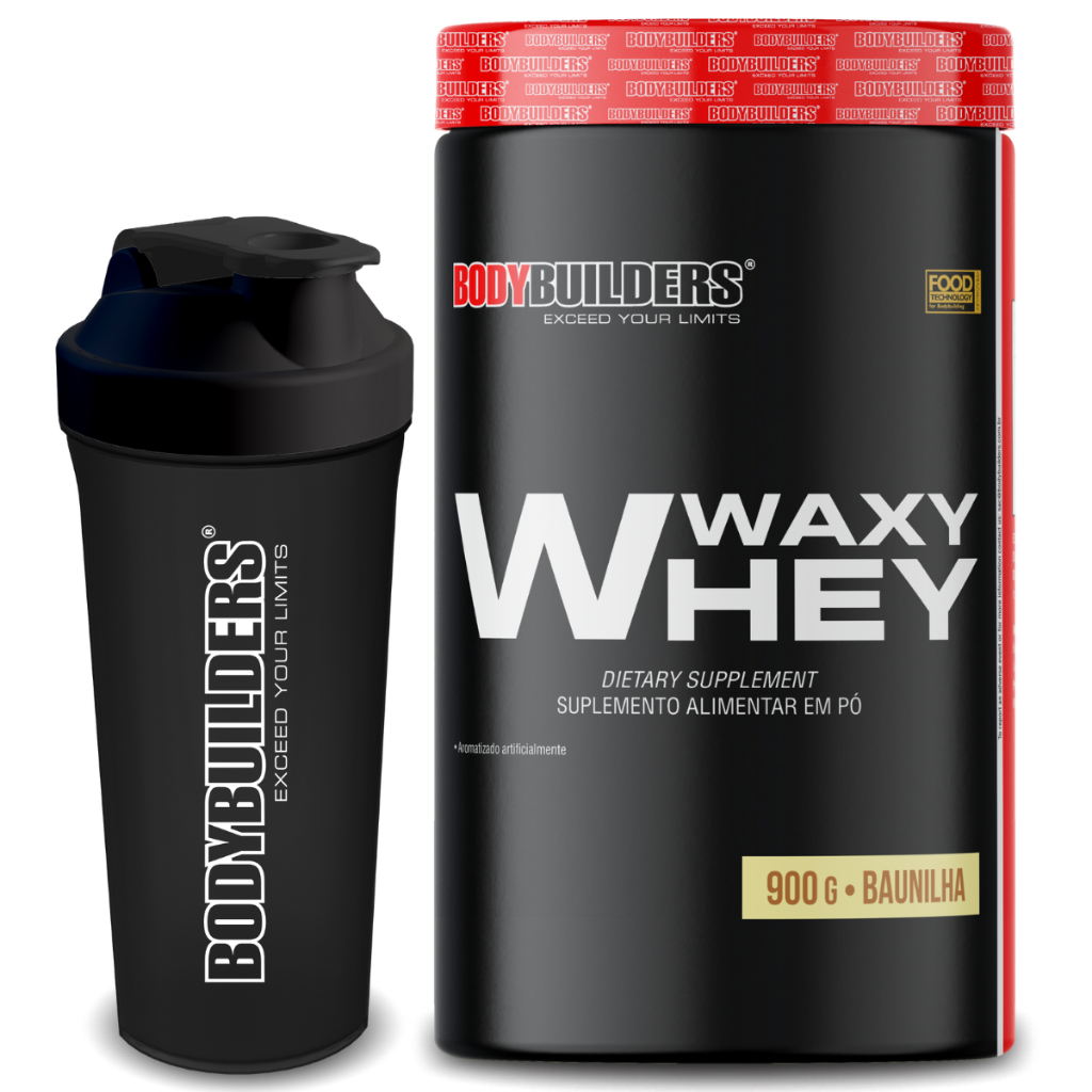 Whey Protein Waxy Whey 900g + Coqueteleira 600ml - Bodybuilders em Oferta na Shopee