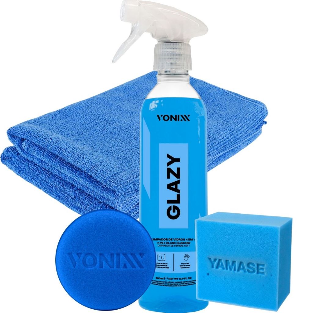 Glazy 500ml Limpa Vidros 4 Em 1 Reduz Atrito Pano Aplicador em Oferta na Shopee