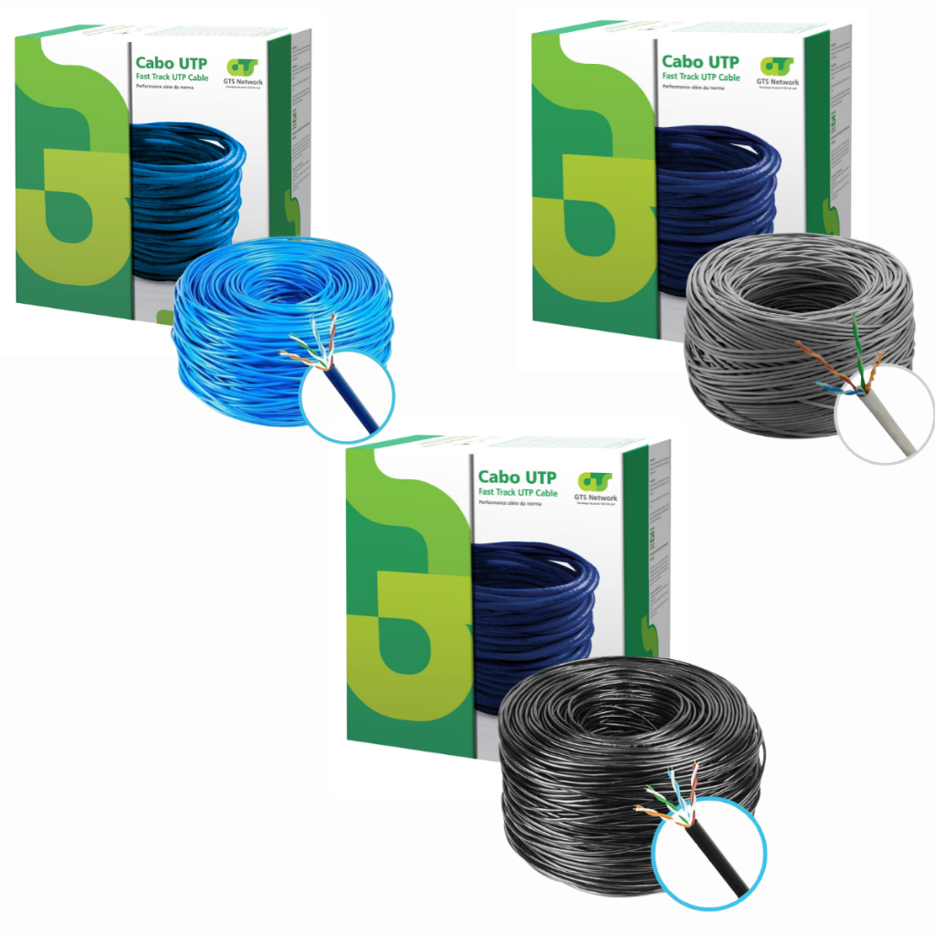 Cabo de Rede Lan UTP 100% Cobre Cat6 Fast Track 4 Pares 305 Metros  - Gts Network