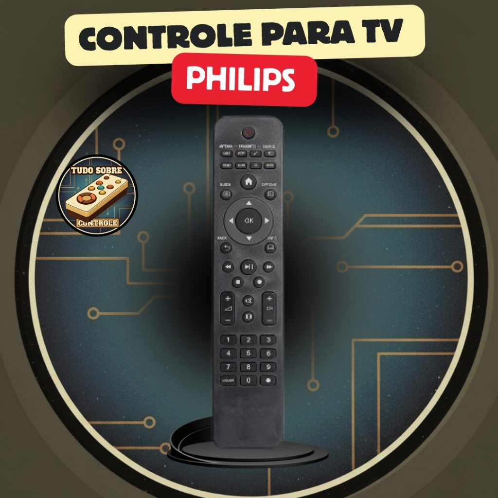 controle para TVs Philips de LCD, LED e algumas Smart TVs função Ambilight 7445