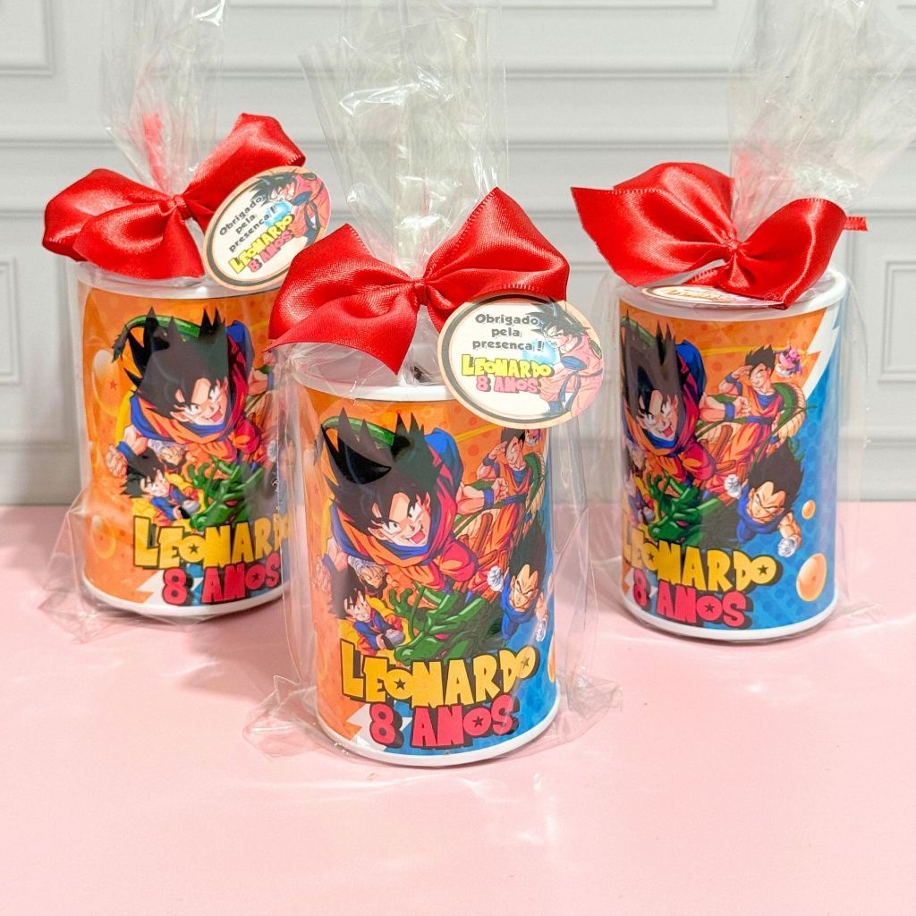 Cofrinho Personalizado DRAGON BALL MOD1  com embalagem + laço + tag - FAZEMOS EM TODOS OS TEMAS em Oferta na Shopee