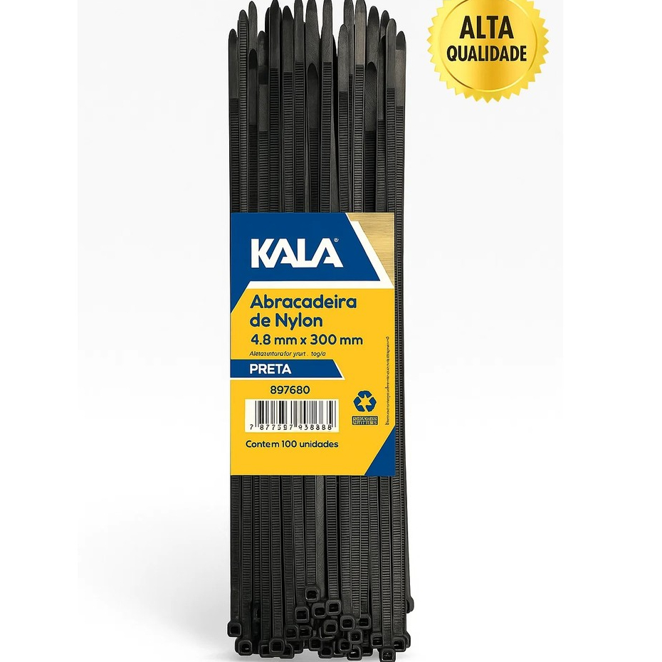 Enforca Gato Abraçadeira Nylon Preta 4,8x300 100 Unidade Kala