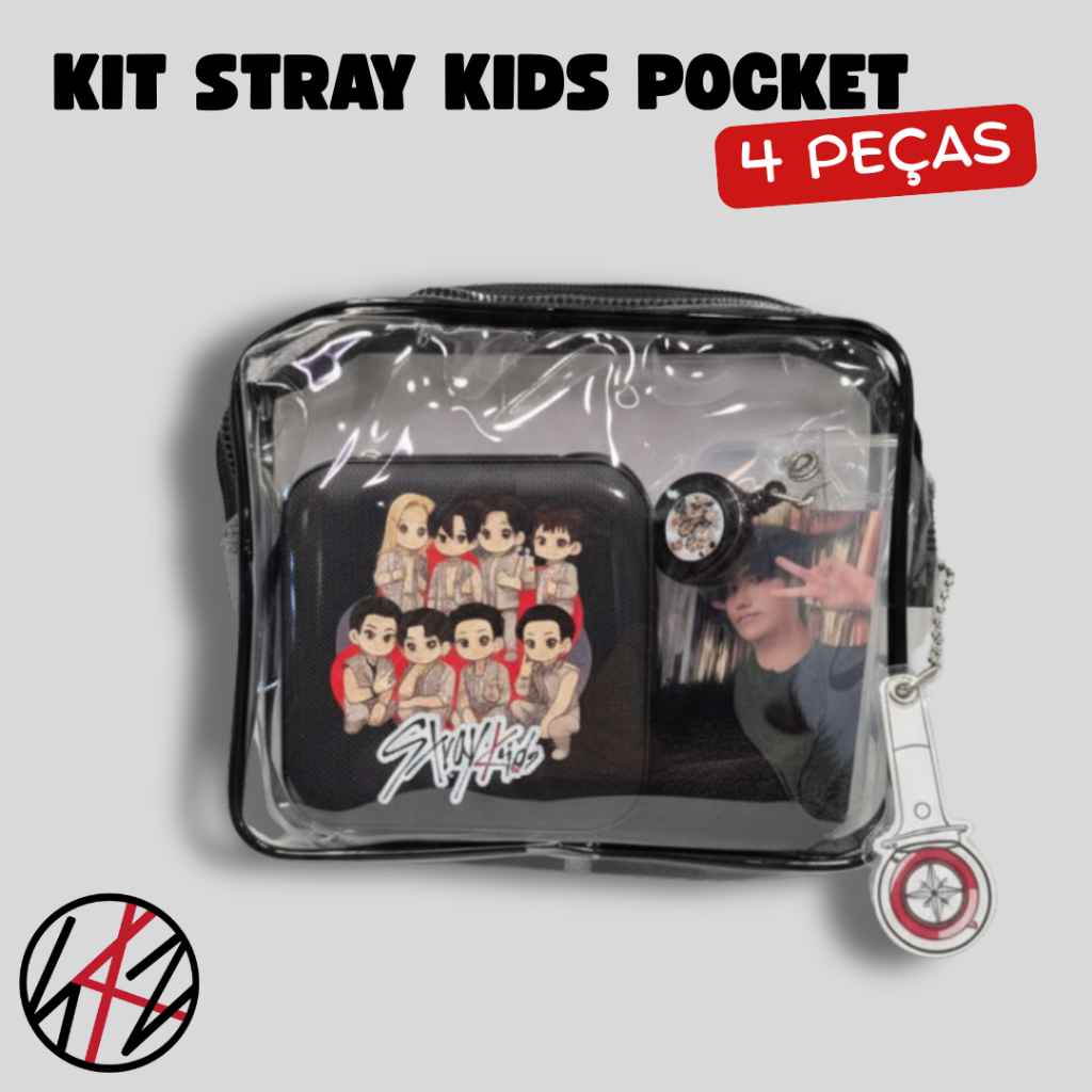Kit Stray Kids Pocket Stay - Necessaire Chaveiro Porta Joias Holder Card em Oferta na Shopee