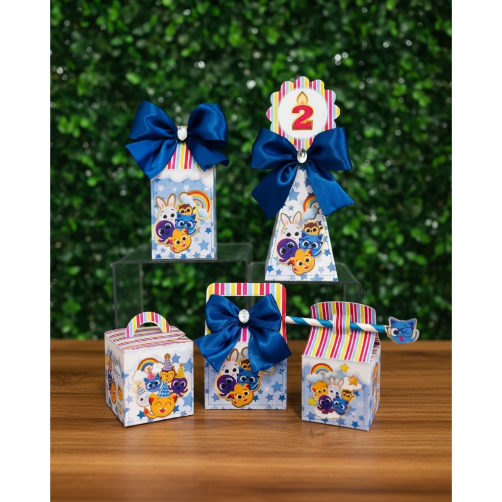 Pegue e Monte caixinhas personalizadas Bolofofos - Lembrancinhas para aniversário