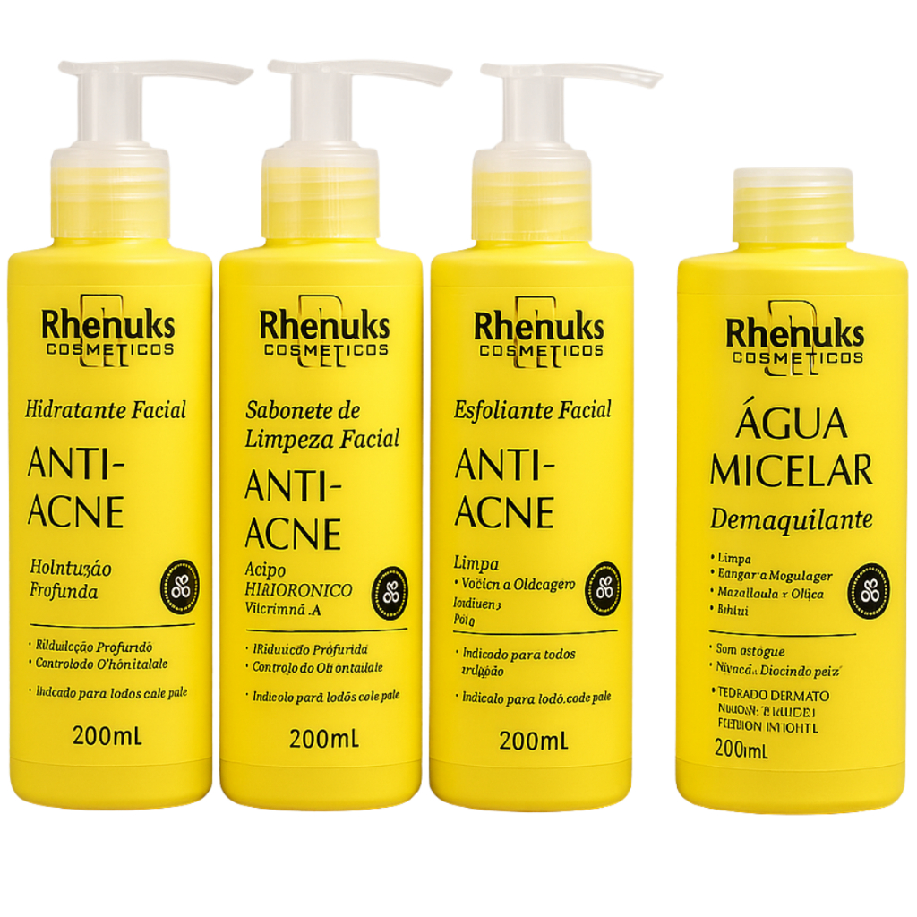 Detalhes do Kit Facial Rhenuks – Limpeza, Esfoliação e Hidratação