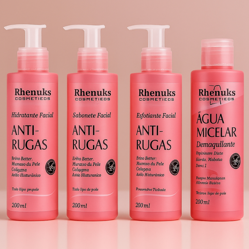 Kit Facial Rhenuks – Limpeza, Esfoliação e Hidratação