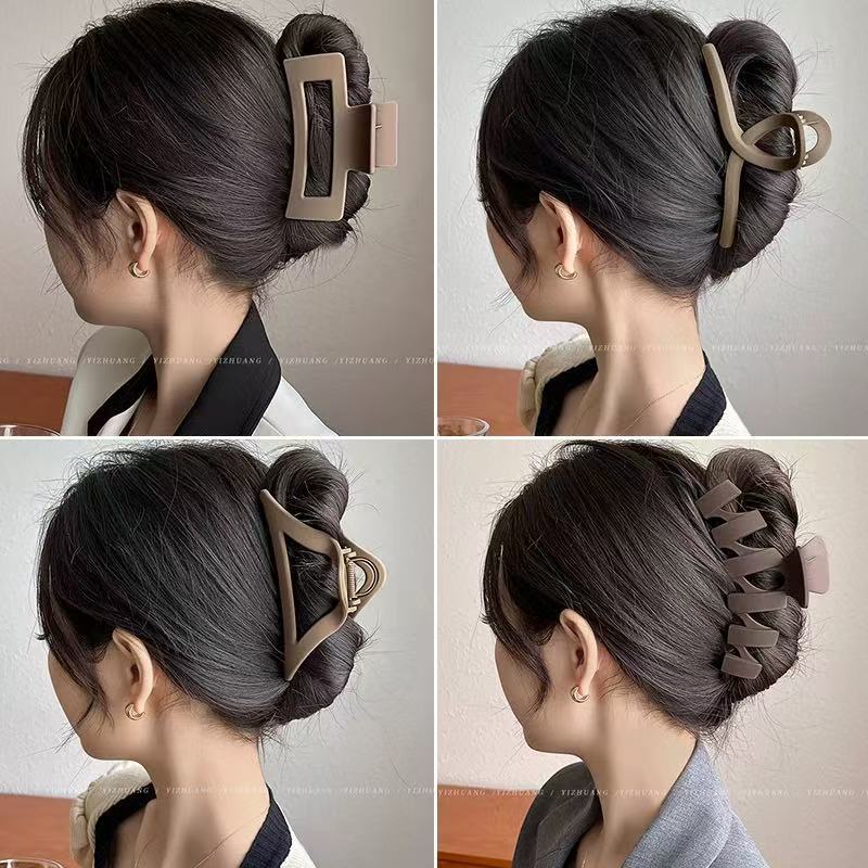 KIT 1/2/3 Piranha Garra Cabelo Presilha Grande Prendedor Plástico Formato Quadrado Minimalista Feminino