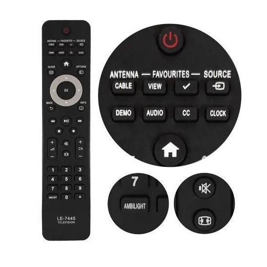 Controle Remoto Smart Philips 7445 compatível com TV's Philips LCD/LED Universal