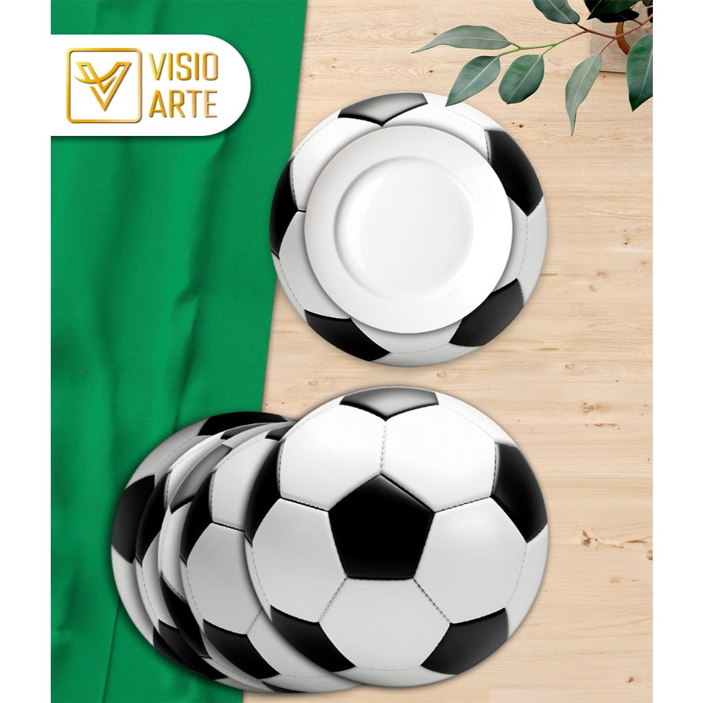 Capa De Sousplat BOLA FUTEBOL 35cm Sousplat Souplat Soupla Suplat Mesa Jogo Americano