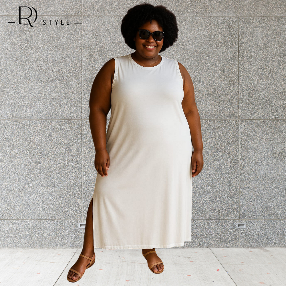 VESTIDO FEMININO PLUS SIZE MIDI CASUAL FENDA UNILATERAL MALHA ALGODÃO MODA EVANGÉLICA em Oferta na Shopee