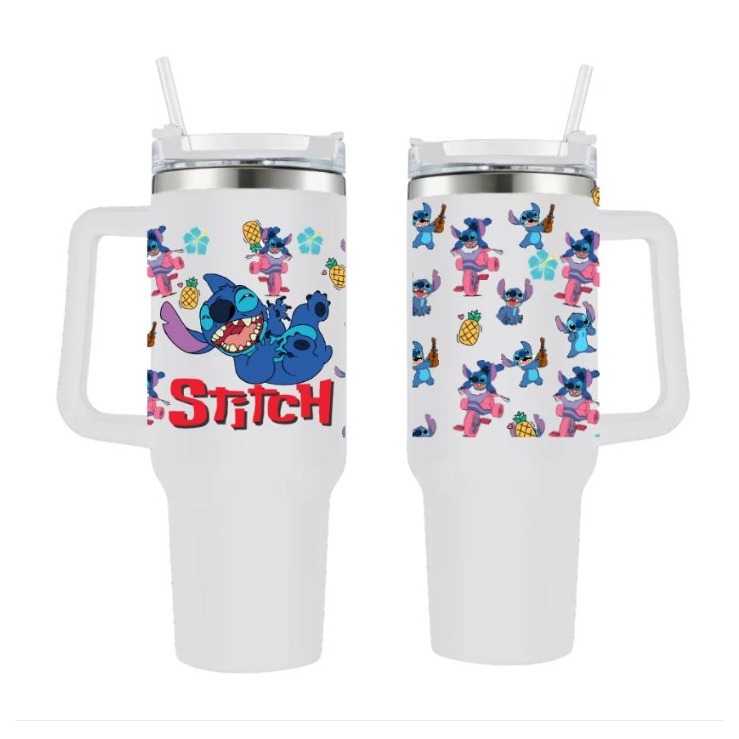 Copao Termico Com Canudo e Alça Lillo Stitch Personalizado 1.200 Litros com Tampa