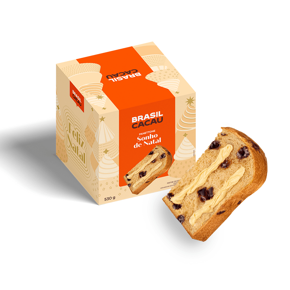 Panetone Recheado Trufado Sonho De Natal Creme Holandês Brasil Cacau Creme Holandês 530g