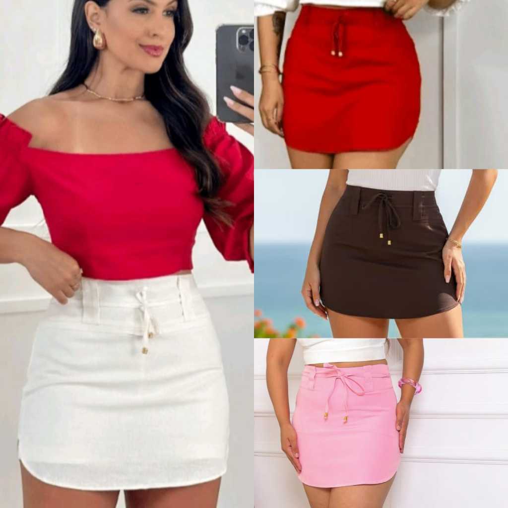 SHORT SAIA FEMININO DE ALFAIATARIA LUXO cintura alta  social em Oferta na Shopee