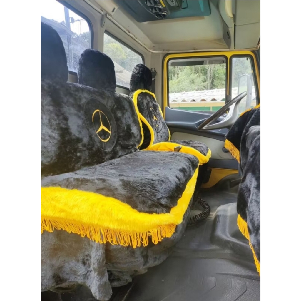 KIT Capa Sofá cama + Painel + Cortina 3 peças + Tapete MB 1113 Cara Preta logo chinil