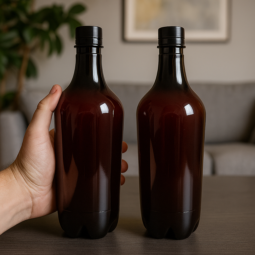25 Growler Pet Âmbar Ou Cristal Com Tampa Vedante Vedação perfeita Ideal para bebidas com Gás