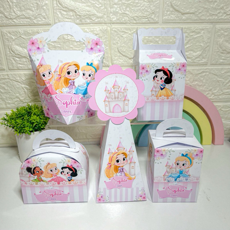 Personalizados Princesas Baby cute (PEGUE E MONTE) mimos lembrancinhas kit de caixinhas