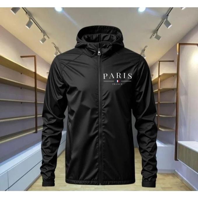 BLUSA JAQUETA CORTA VENTO ESTAMPADA PARIS COM MALHA 100% MICROFIBRA PREMIUM