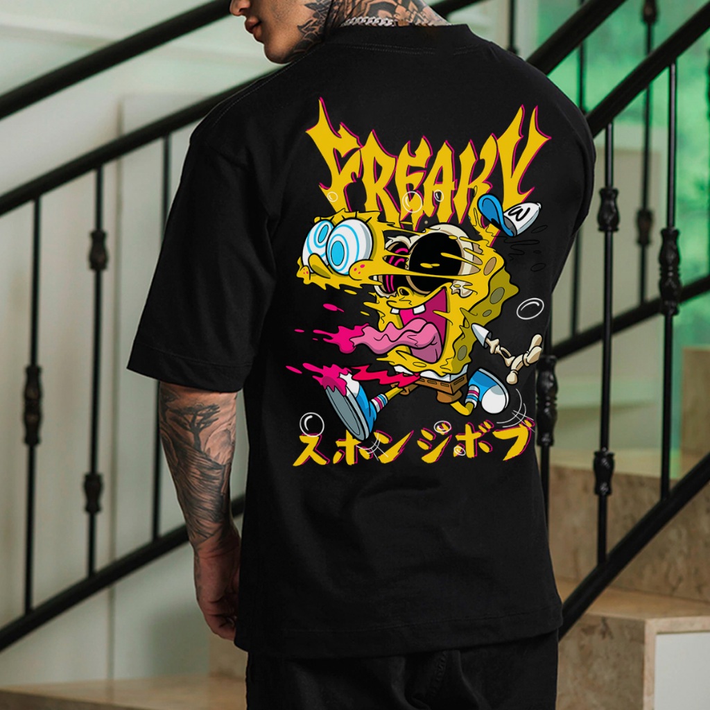 Camiseta Camisa Oversized Streetwear Desenho Personagem Bob Esponja Unissex Estampada STW 369