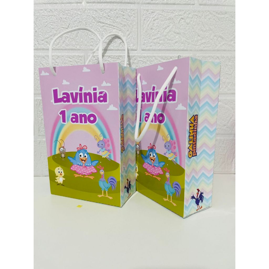 SACOLINHA PERSONALIZADA GALINHA PINTADINHA  - PEGUE E MONTE - SACOLINHA SURPRESA - LEMBRANCINHA PERSONALIZADA