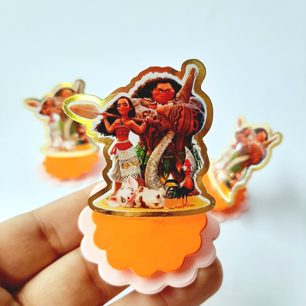 Tags Aplique 3D em Pé MOANA - Lembrancinhas, Apliques em pra caixinhas, cofrinhos, Nutella entre outros