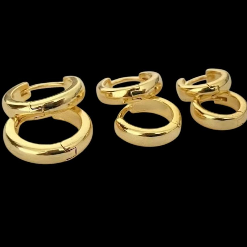3 Pares de  Brincos Argolinhas  em Aço Inox Durável Antialérgico Dourado ou Prata 8MM,10MM,12MM em Oferta na Shopee