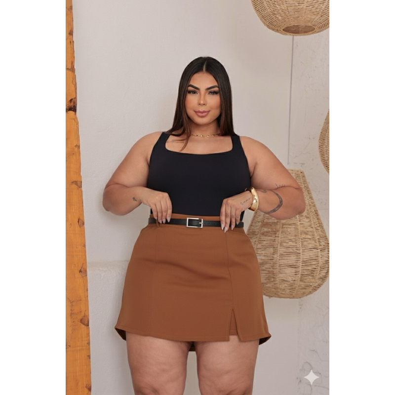 SAIA SHORTS  Plus Size Alfaiataria COM CINTO várias cores Verão G1 G2 G3 fenda lateral