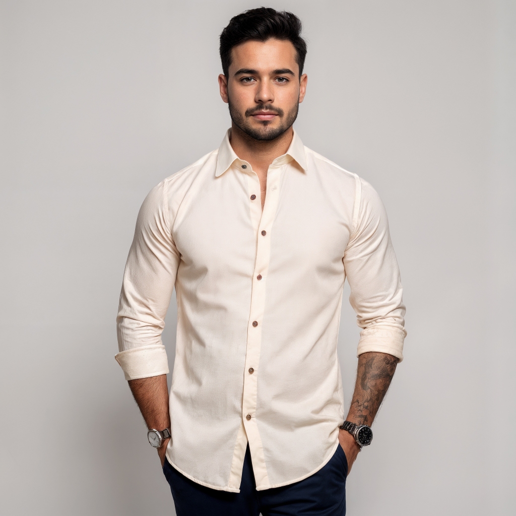 Camisa De Linho Social Masculina Gola Tradicional Luxo Moda Basica