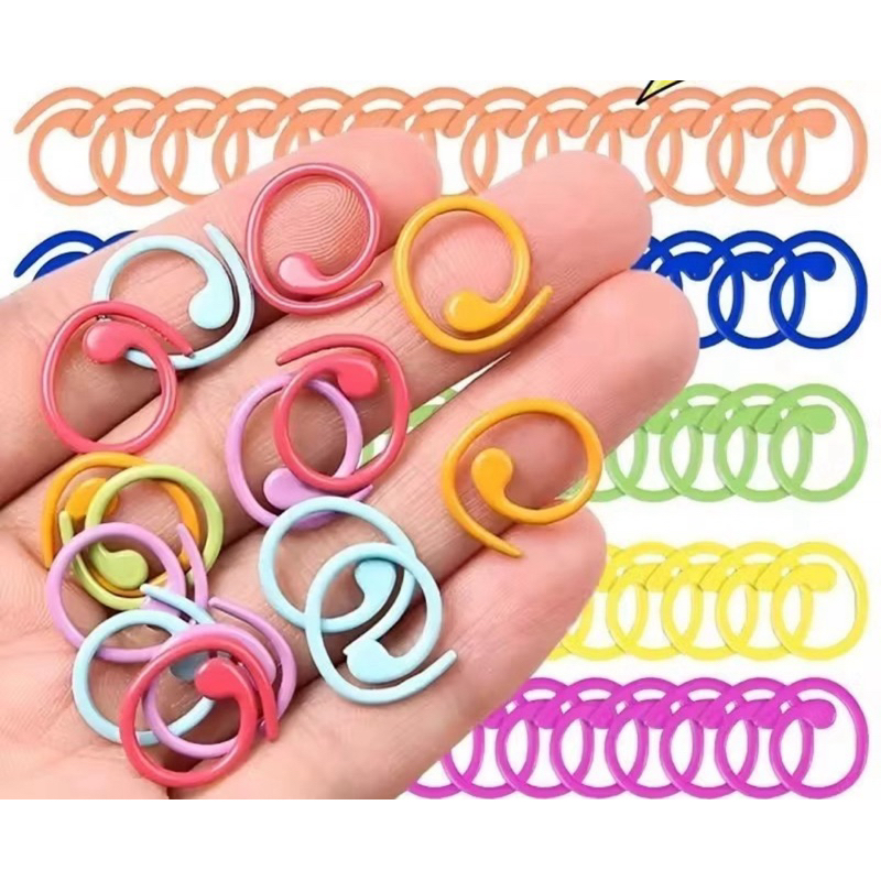 20 Pçs Anel Marcador De Ponto De Metal Em Forma Helicoidal Multicolorido Marcadores De Bloqueio De Crochê Para Tricô Fer