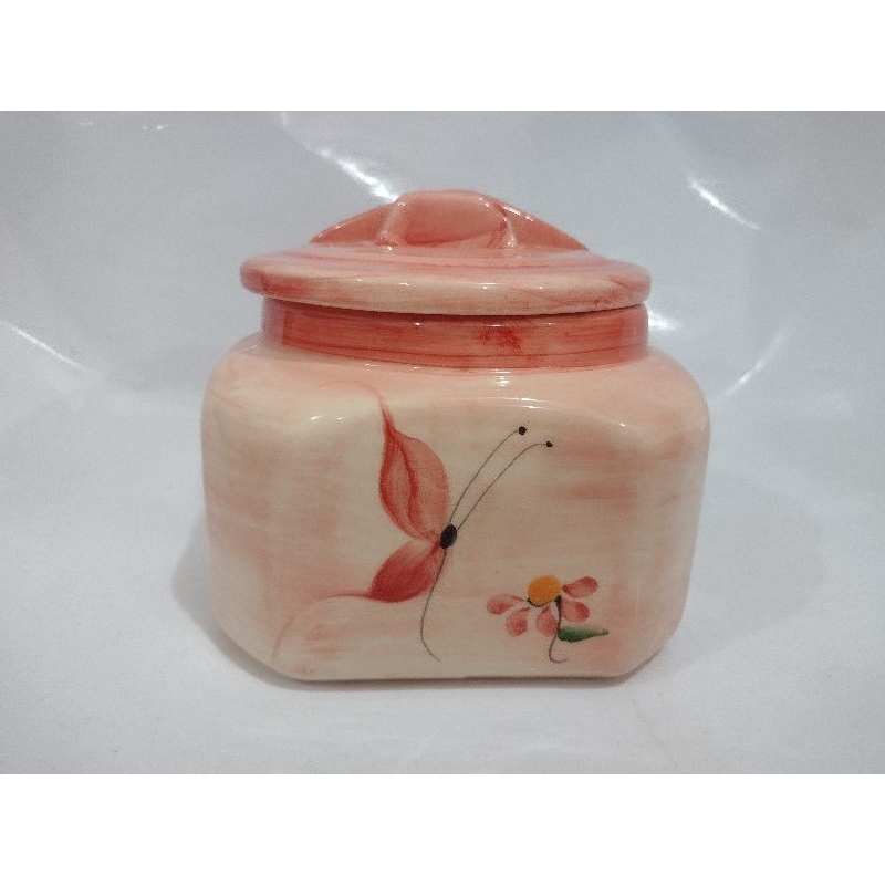 Saleiro de parede de cerâmica vermelho enfeite decoração cozinha