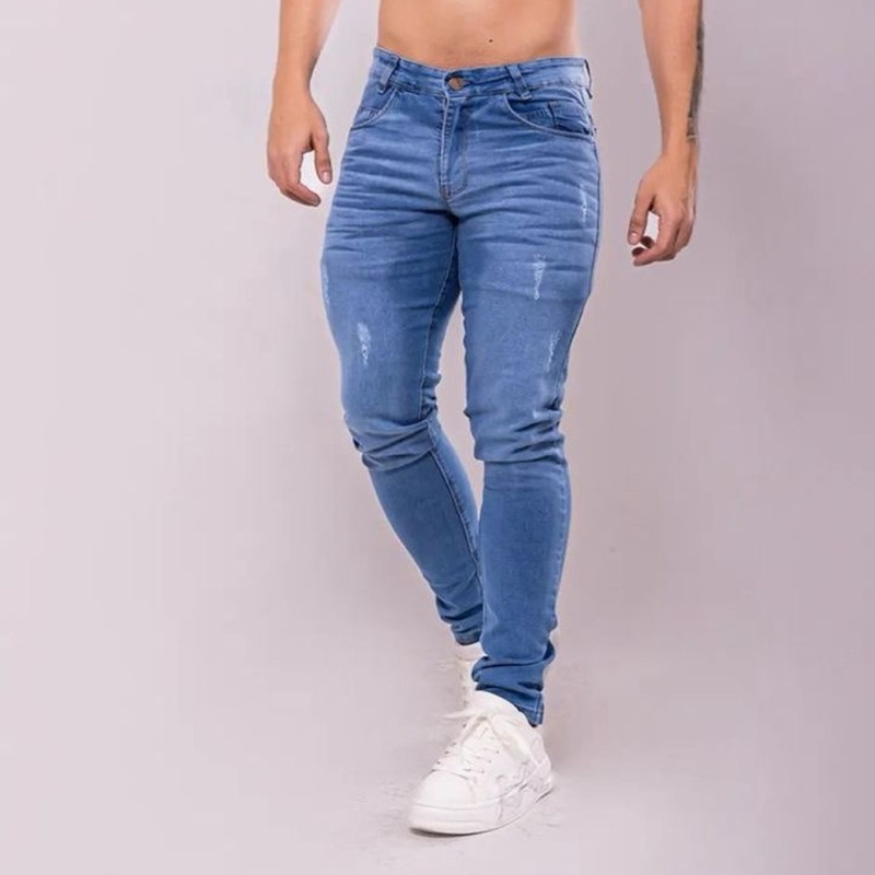 Calça Jeans Masculina Destroyer com Elastano e Tradicional de Alta Qualidade