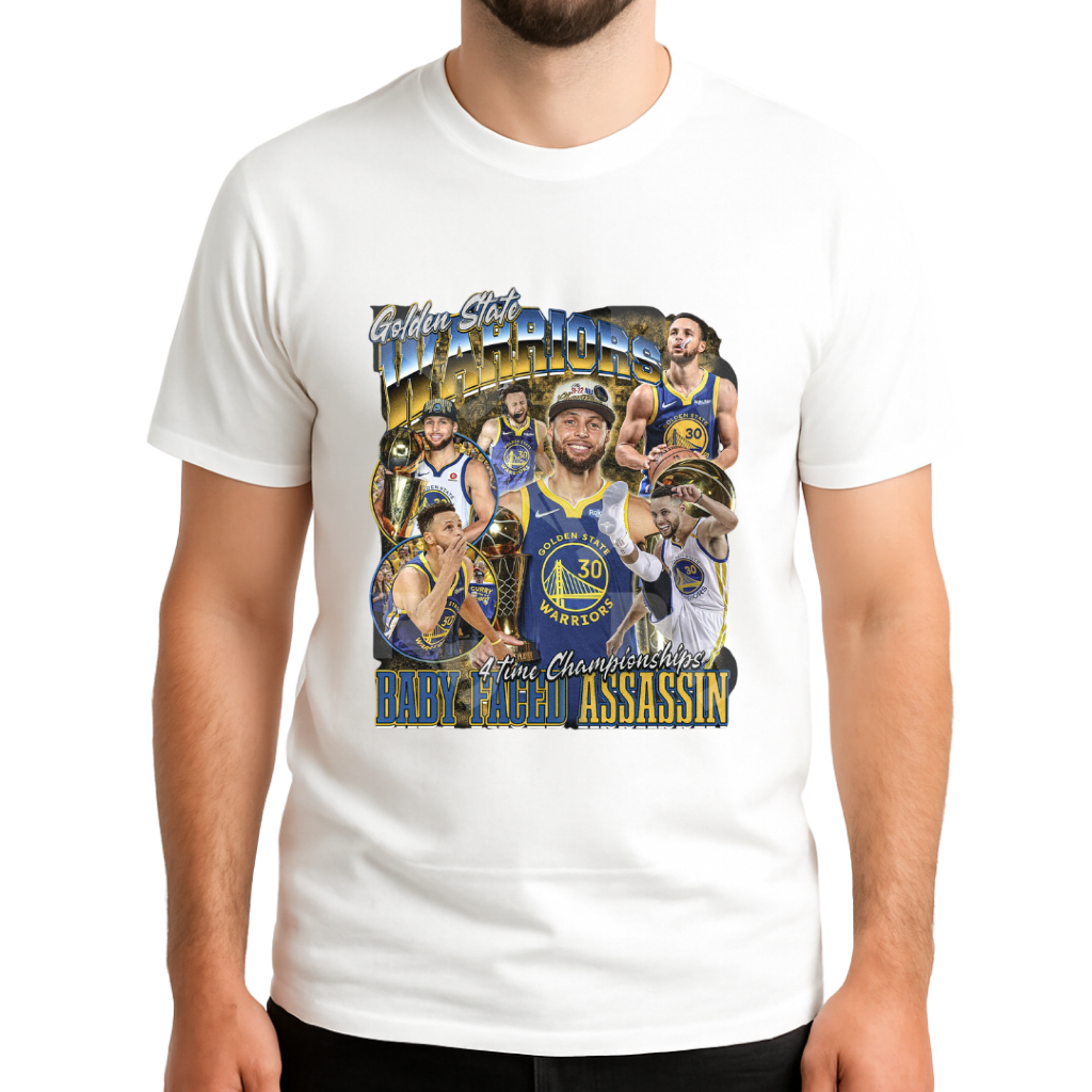 Camiseta Masculina Golden State Warriors – Stephen Curry Vintage NBA | 100% Algodão Premium