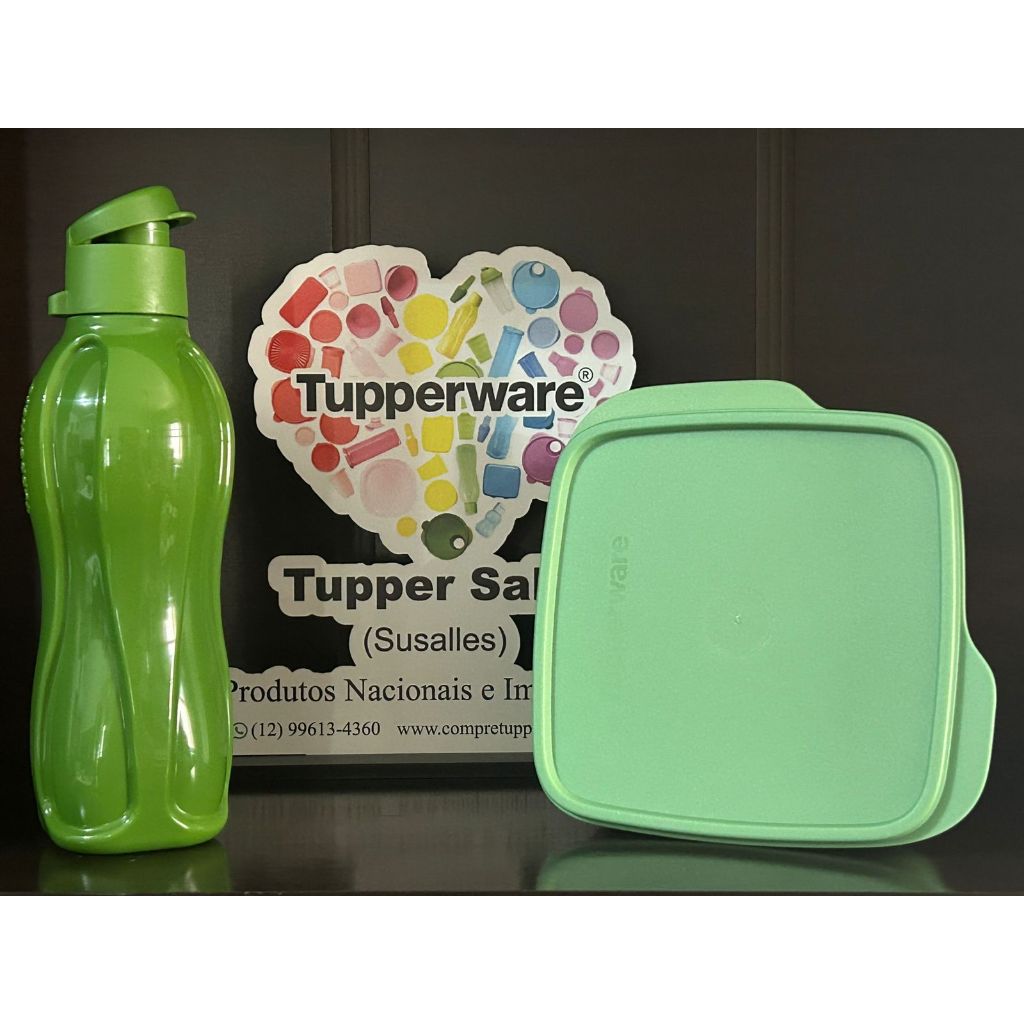 Kit Verde com 2 peças Eco Tupper 500 ml e Basic Line 550 ml com Divisória Tupperware®